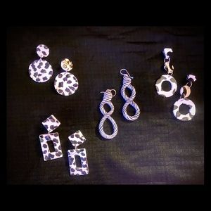 Animal print earrings.
